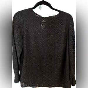👀❗️Misook Black Lace Blouse Size Small